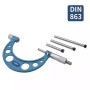 0-100mm x 0.01mm Εξωτερικά Μικρόμετρα With Interchangeable Anvils Dasqua